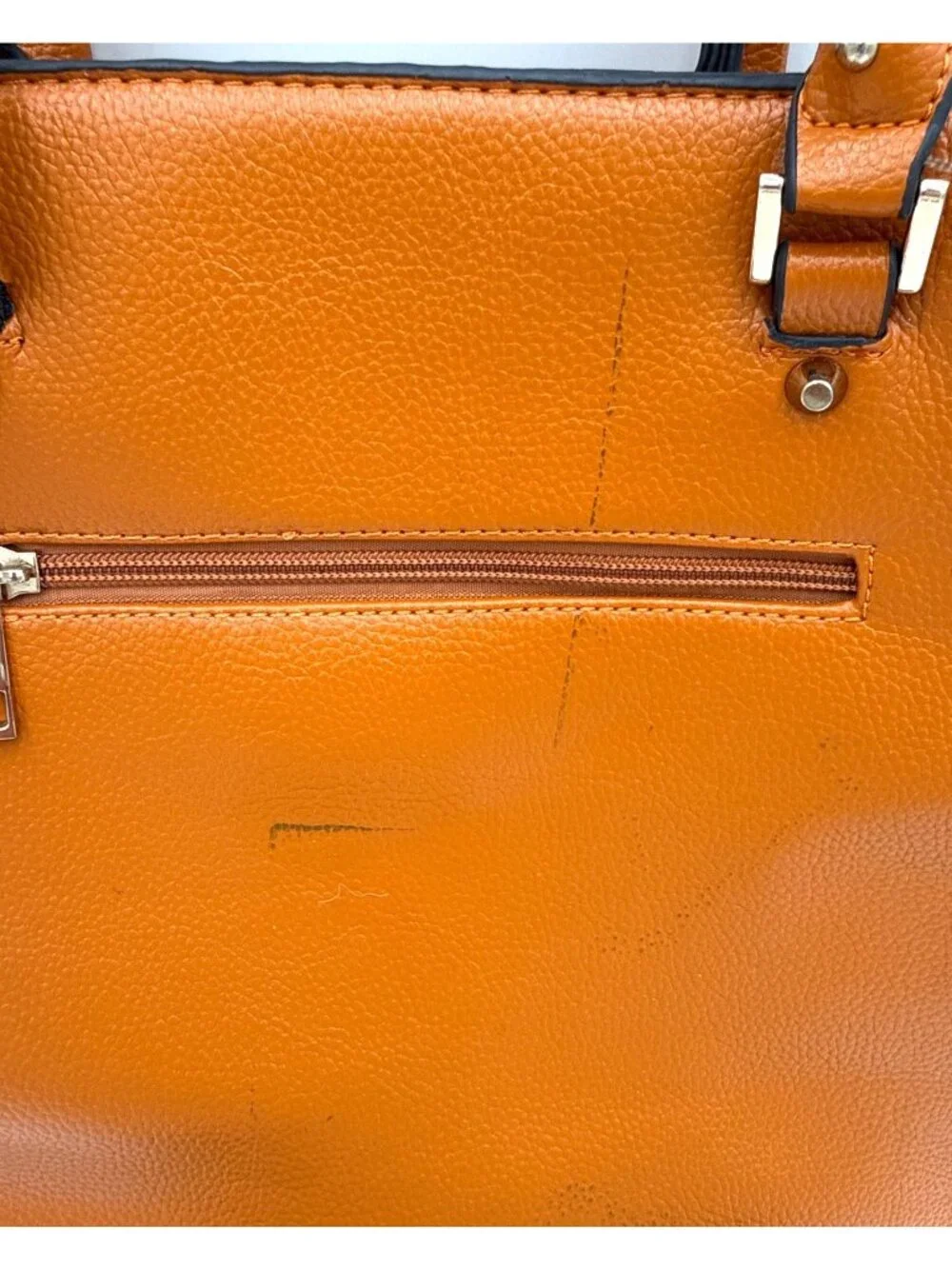 Mellow World Faux Leather Tote/Satchel Detachable Strap & Gold Hardware